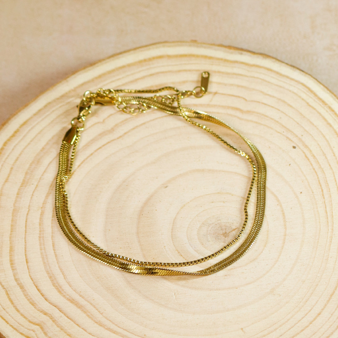 Dual Layer Sleek Chain Anklet