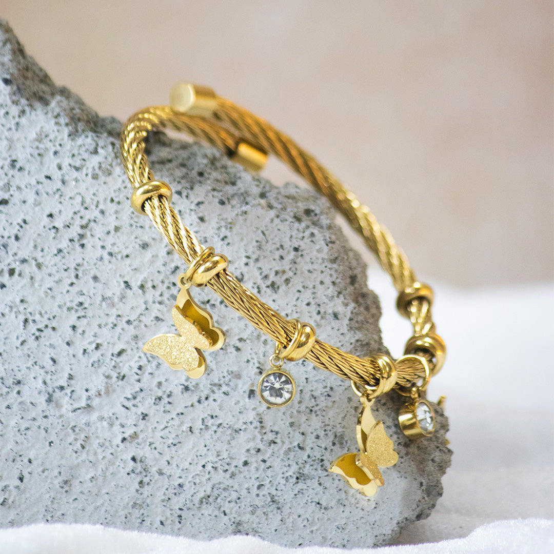 Golden Butterfly Charm Bracelet