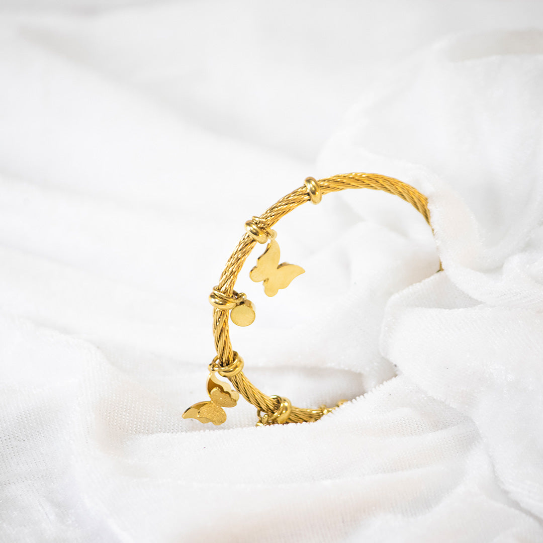 Golden Butterfly Charm Bracelet