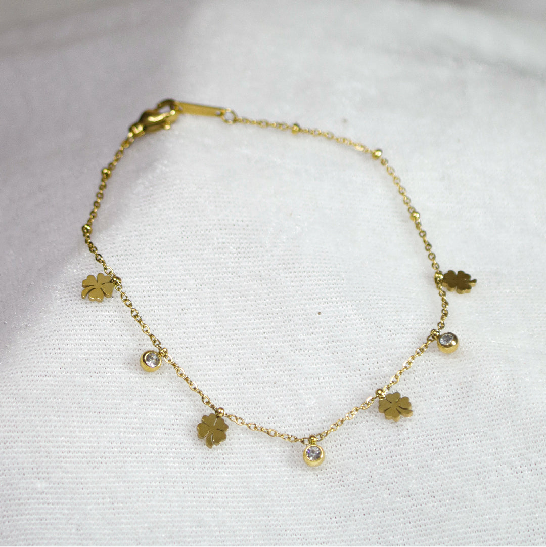 Four-Leaf Clover Anklet