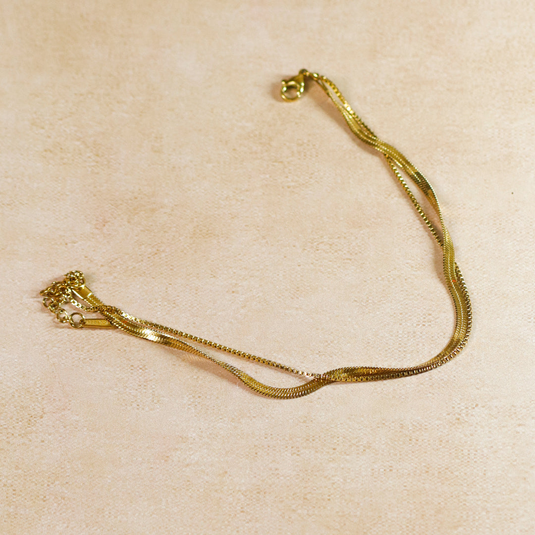 Dual Layer Sleek Chain Anklet