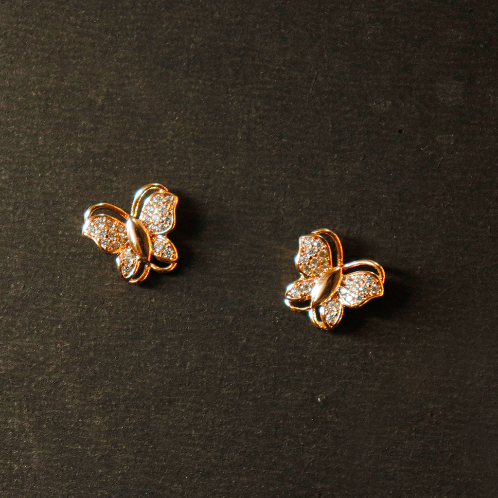 Golden Butterfly Studs