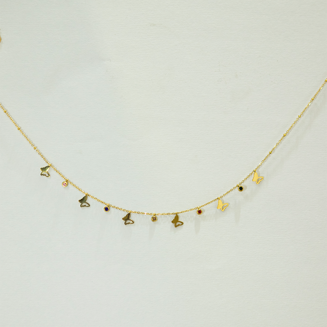 Multicolor Butterfly Charm Necklace