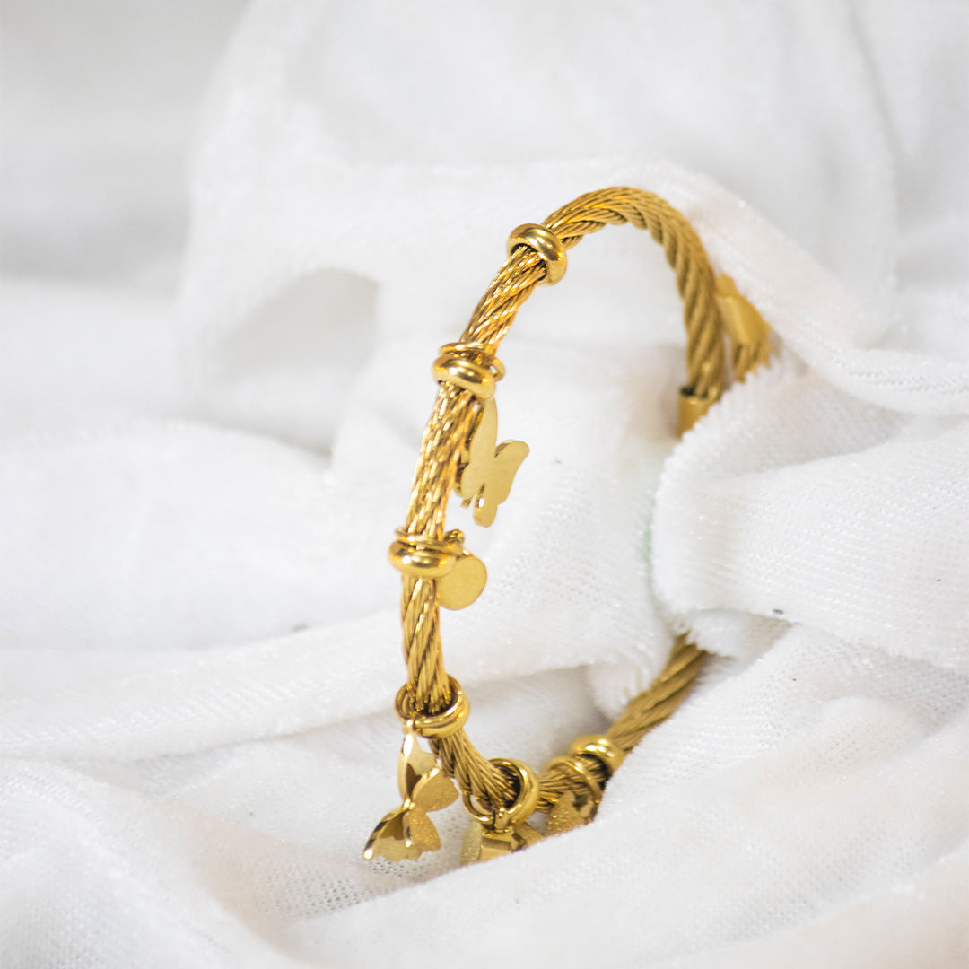 Golden Butterfly Charm Bracelet