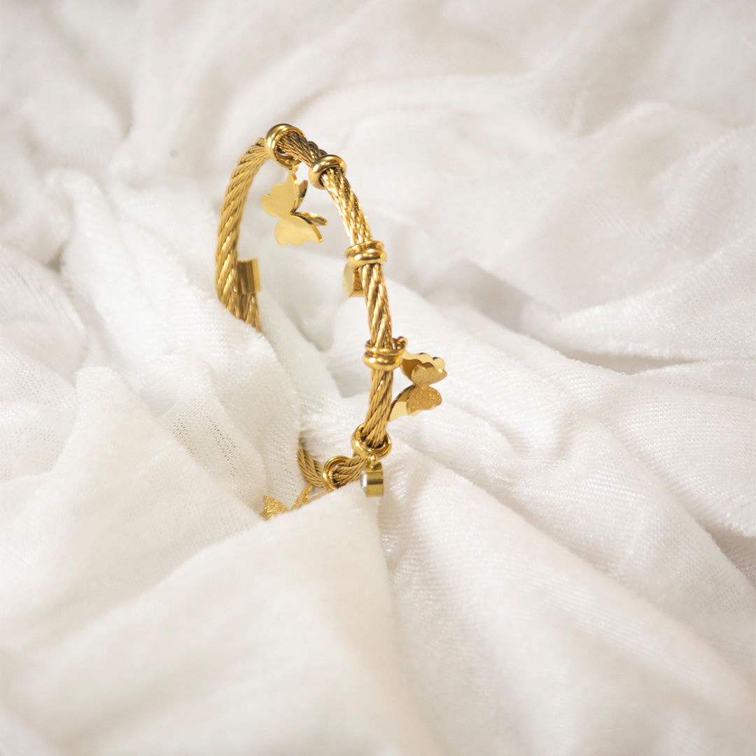 Golden Butterfly Charm Bracelet