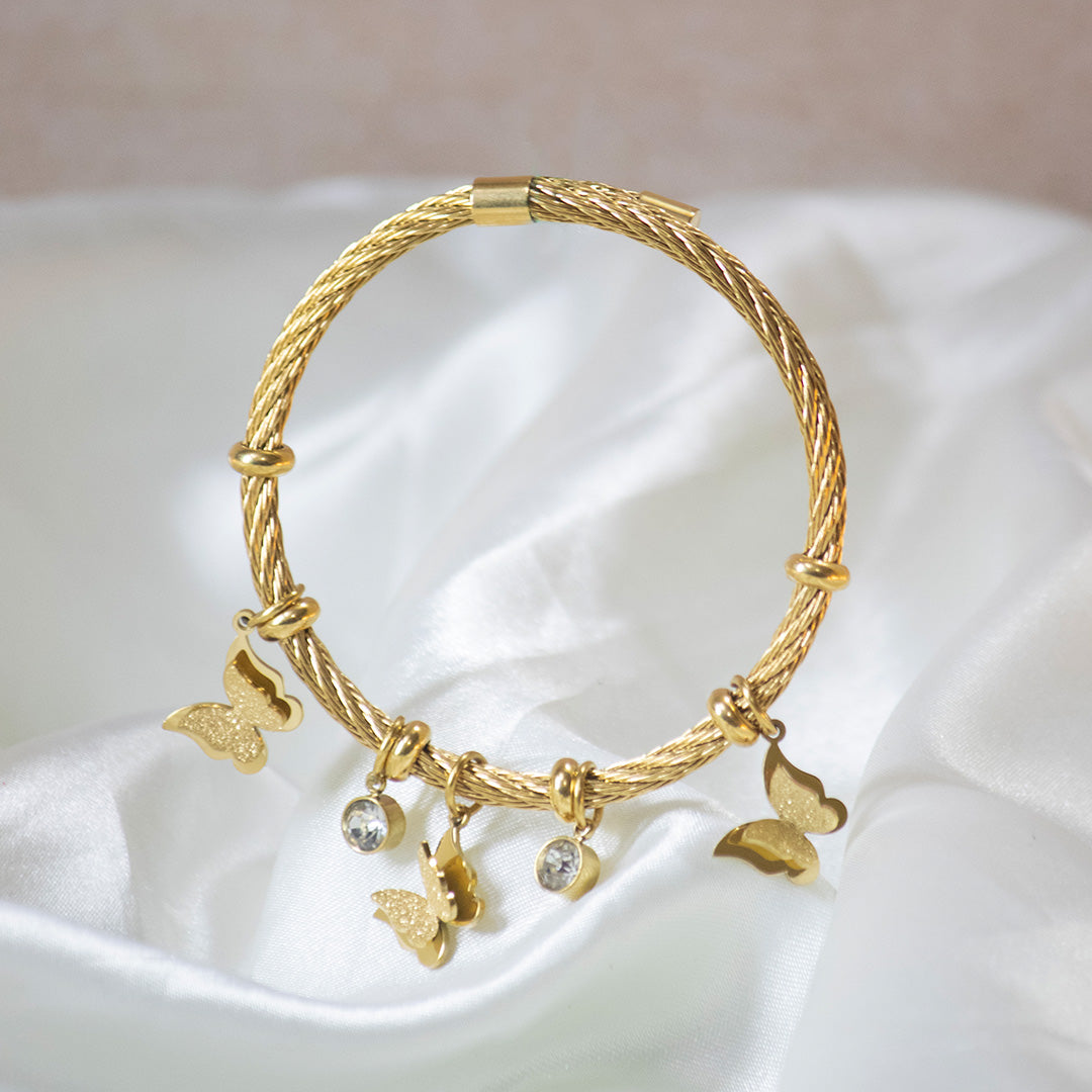 Golden Butterfly Charm Bracelet