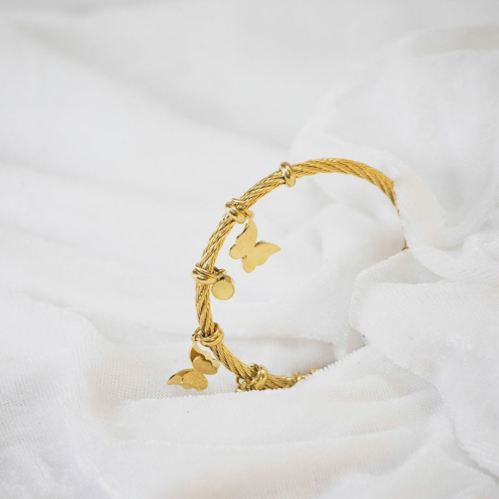 Golden Butterfly Charm Bracelet